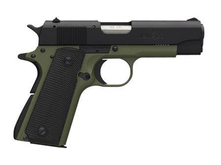 Browning 1911-22 A1 Pistol 051830490, 22 Long Rifle, 4.3", Black Polymer Grips, Olive Drab Finish, 10 Rds