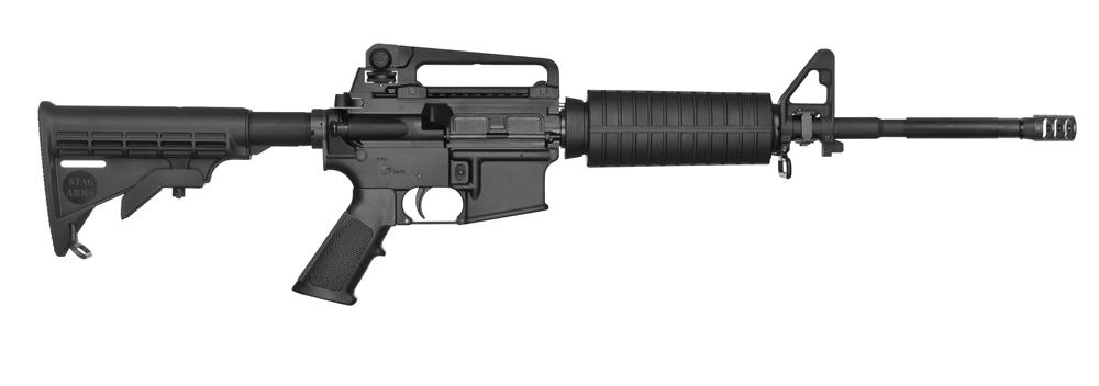 Stag Arms Model 1 Semi-Auto Rifle SA110, 223 Remington/5.56 NATO, 16", Fixed Black Stock, Black Hard Coat Anodized Finish, 10 Rd