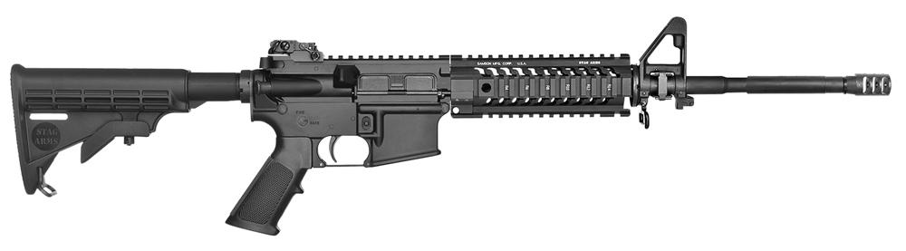 Stag Arms 2T AR-15 Semi-Auto Rifle SA2T10, 223 Remington/5.56 NATO, 16", Fixed Black Stock, Black Hard Coat Anodized Finish, 10 Rds