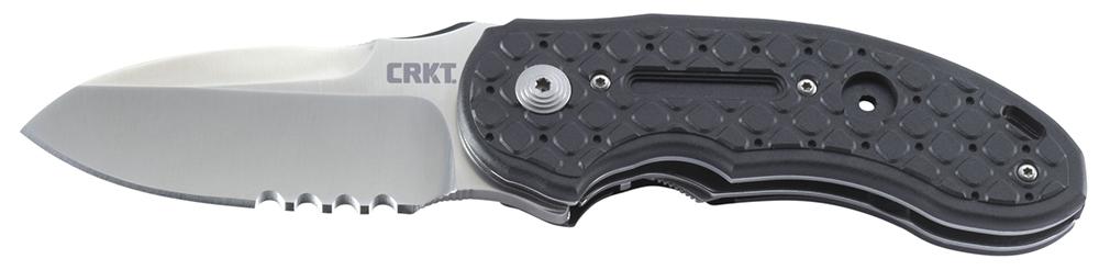 Columbia River Flavio Ikoma Drop Point Folding Knife w/Partially Serrated Edge & Fiberglass Reinforced Nylon Black Handle (5351)