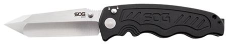 SOG Zoom Tanto Folding Knife w/Plain Edge & 6061-T6 Anodized Aluminum Black Handle (ZM1013CP)