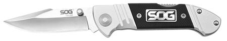SOG Mini Fielder Assisted Clip Point Folding Knife w/Plain Edge & G10 Black Handle (FF3302CP)