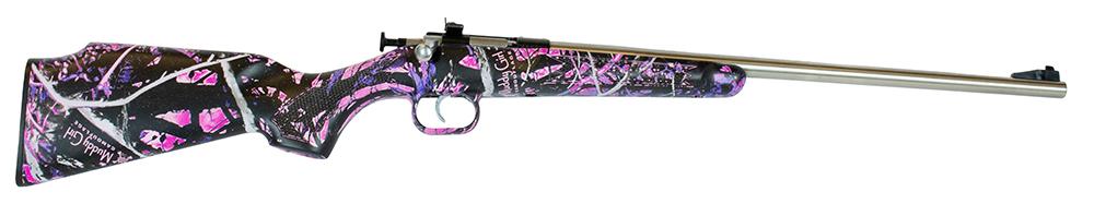 Crickett Single Shot Bolt Action Rifle 167SS, 22 Long Rifle, 16.1", Muddy Girl Camo Stock, Stainless Finish 1 Rds