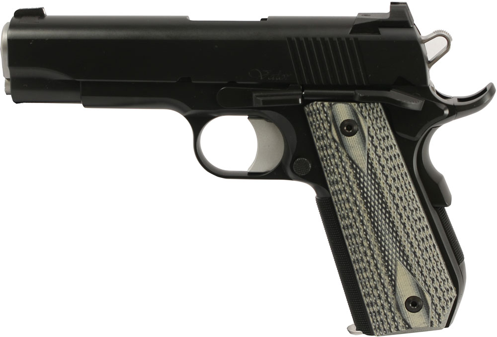CZ-USA V-Bob Pistol 01983, 45 ACP, 4.25 in, Slim Line G10 Grip, Black Finish, Heinie Ledge Straight Eight Night Sights, 7 Rd