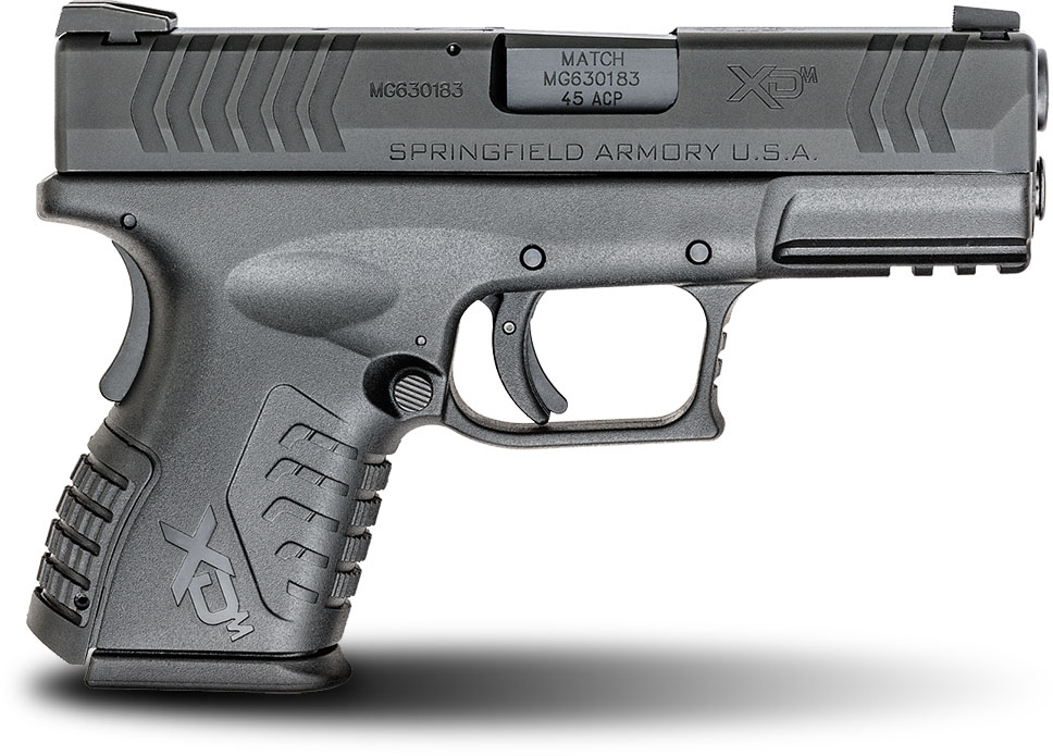 Springfield XDM 3.8 Essential Package Pistol XDM93845CBHCE, 45 ACP, 3.8 in, Polymer Grip, Black Finish, 9rd/13rd (w/ extension)