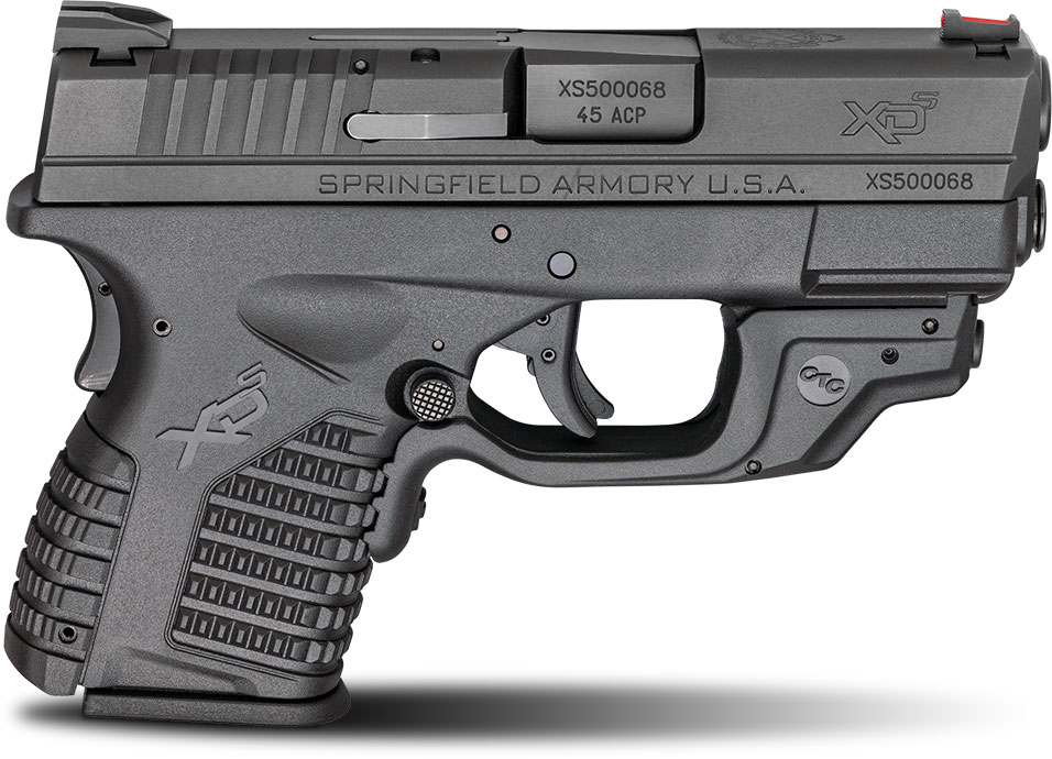 Springfield XDS Compact Essential Package Pistol w/Crimston Trace XDS9339BECT, 9mm, 3.3 in, Polymer Grip, Black Finish, 7 Rd