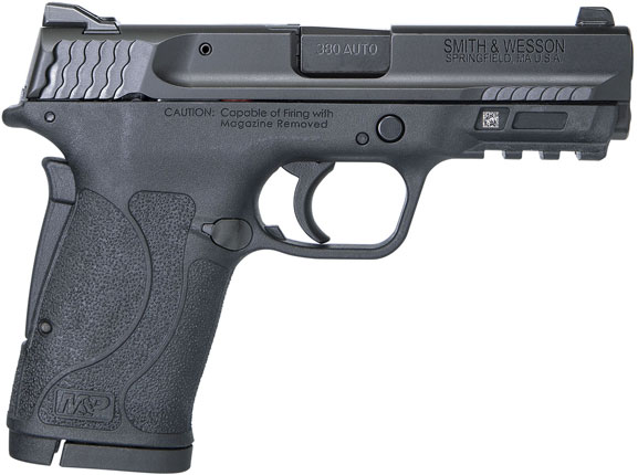 Smith & Wesson M&P380 Shield EZ M2.0 Pistol 180023, 380 ACP, 3.6 in, Black Synthetic, No Manual Safety, Black Melonite Finish, 8 Rd