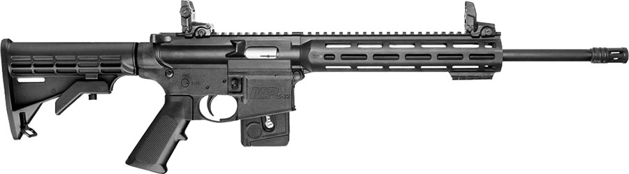 Smith & Wesson MP 15-22 Sport Semi-Auto Rifle 10208, 22 Long Rifle, 16 in, Slim M-LOK Handguard, Black Finish