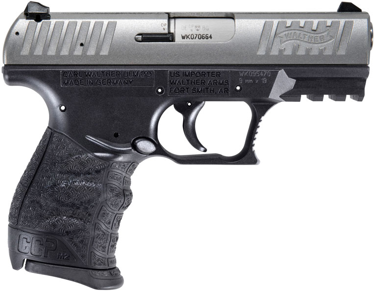 Walther CCP M2 Pistol 5082501, .380 Auto, 3.54 inches, Synthetic Grip, Two-Tone Finish, 3 Dot Steel, Drift-Adjustable Rear