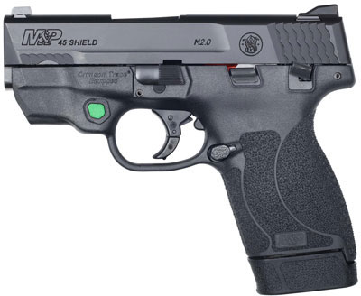 Smith & Wesson M&P Shield Pistol 12089, 45 ACP, 3.3", Black Polymer/Crimson Trace Laser Grips, Black Finish, 7 Rds