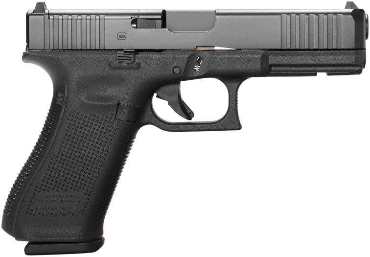 Glock 17 Gen5 MOS Pistol w/Front Serrations PA175S201MOS, 9mm, 4.49 in, Black Polymer Grip, Black Finish, 10 Rds