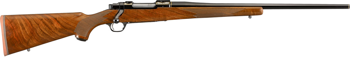 Ruger M77 Hawkeye 50th Anniversary Rifle 47190, 243 Winchester, 22 in, American Walnut Stock, Blue Satin Finish