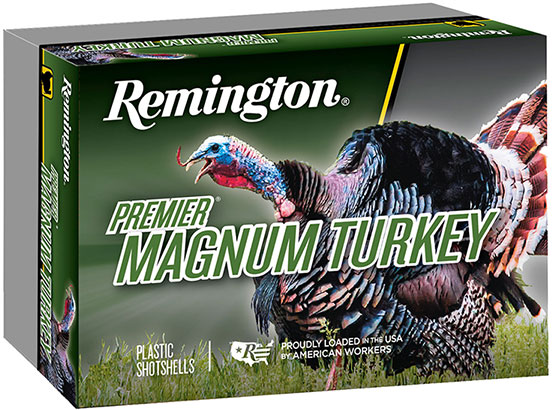 Remington Premier Magnum Turkey Shotshells P12XHM4A, 12 Gauge, 3", 2 oz, 1175 fps, #4 Copper Plated Lead Shot, 5 Rd/bx