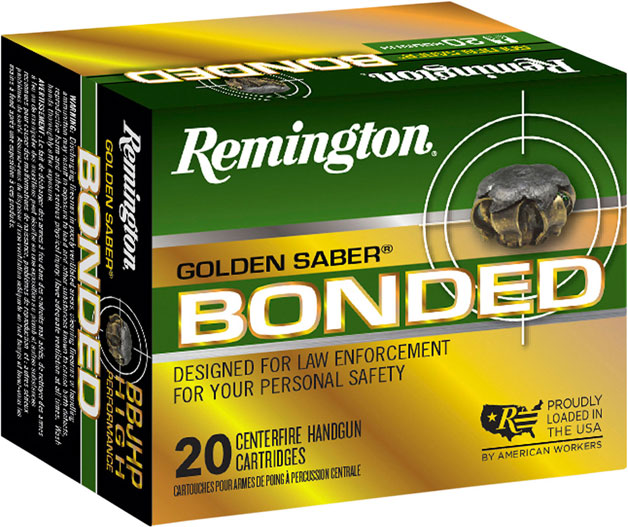 Remington Golden Saber Bonded Pistol Ammunition 29365, 40 S&W, JHP, 180 GR, 20 Rd/Bx