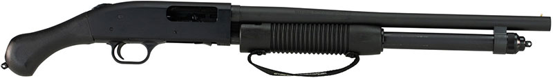 Mossberg 590 Shockwave Pump Action Shotgun 50639, 12 Gauge, 18.5", 3" Chmbr, Raptor Birdshead Grip, Blued Barrel