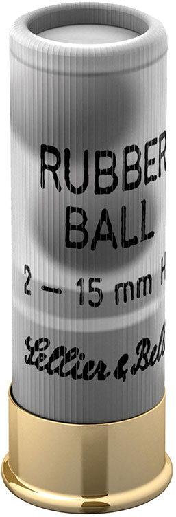 Sellier & Bellot Rubber Ball Shotgun Ammuntion SB12RBB, 12 Gauge, 2-3/4", Rubber Ball, 921 fps, 25 Rd/bx