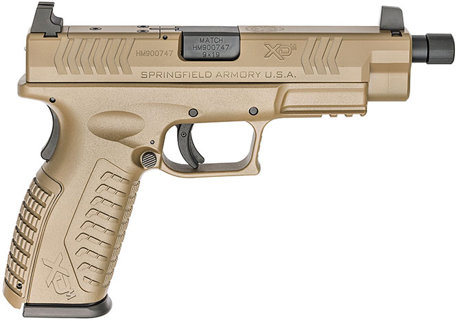 Springfield XDM Threaded OSP Pistol XDMT9459FHCOSP, 9MM, 4.5 in threaded, Polymer Grip, FDE Finish, 19 Rd