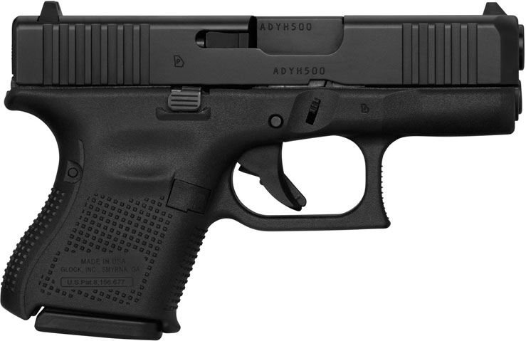 Glock 26 Gen5 Pistol w/Front Serrations UA265S201, 9mm, 3.46 in, Black Synthetic Grip, Black Finish, 10 Rd, Made in USA