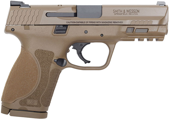 Smith and Wesson M&P9 M2.0 Compact Pistol 12458, 9mm, 4", Flat Dark Earth Finish, 15 Rds