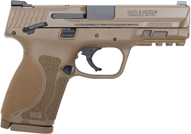 Smith and Wesson M&P9 M2.0 Compact Pistol 12459, 9mm, 4", Thumb Safety, Flat Dark Earth Finish, 15 Rds