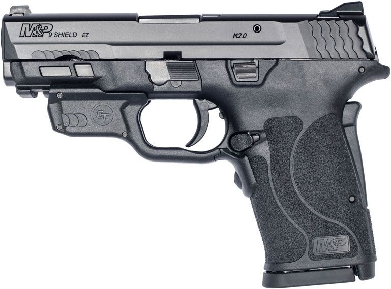 Smith & Wesson M&P Shield EZ M2.0 Pistol 12439, 9mm, 3.6 in, Crimson Trace Laser Grip, Black Finish, 8 Rd, No Manual Safety