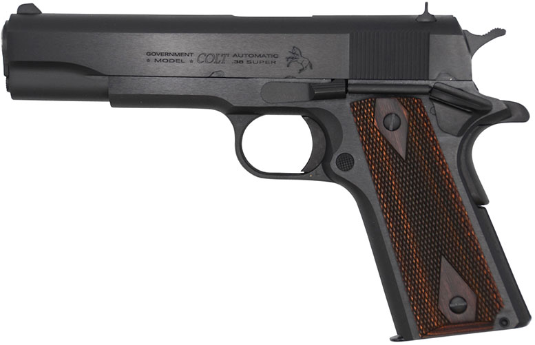 Colt 1911 Government .38 Super Pistol O1911C38, 38 Super, 5 in, Black Cherry G10 Gip, Blued Finish, 9 Rd