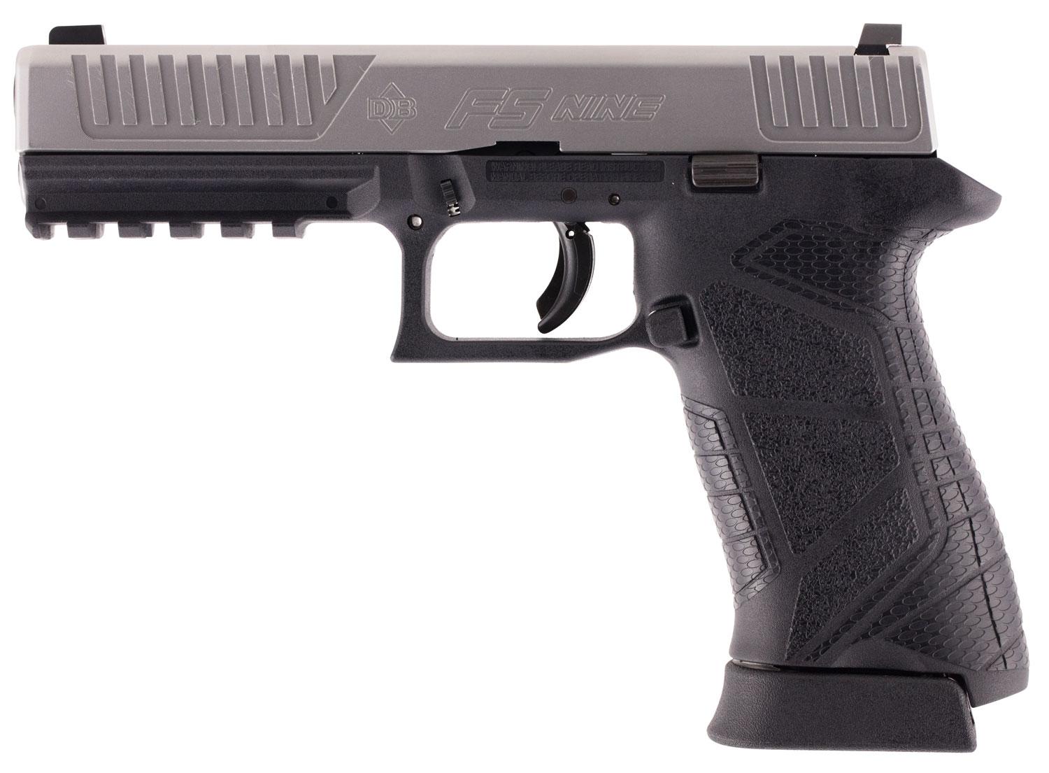 Diamondback DB9 Full Size Pistol DB9FSS, 9mm Luger, 4.8", Black Polymer Grips, Black Finish, 15 Rd