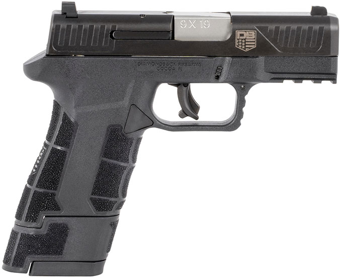 Diamondback DBAM9 Pistol DBAM29VLH, 9mm, 3,5", Black Polymer Grip/Frame, Black Finish, 17 Rds