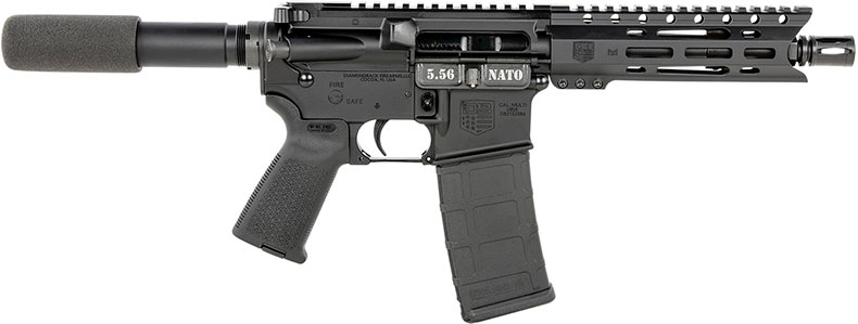 Diamondback DB15 Pistol DB15PCML7, 223 Remintgon, 7.5 in, Polymer Grip, Black Finish, 30 Rd