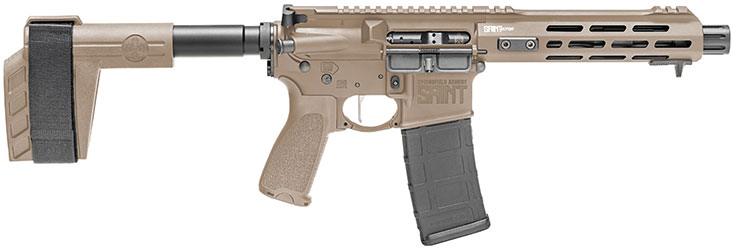 Springfield Saint Victor Semi-Auto Pistol STV975556F, 223 Remington/5.56 NATO, 7.5", SB Tactical Brace, FDE Finish, 30 Rds