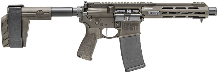 Springfield Saint Victor Semi-Auto Pistol STV975556G, 223 Remington/5.56 NATO, 7.5", SB Tactical Brace, OD Green Finish, 30 Rds