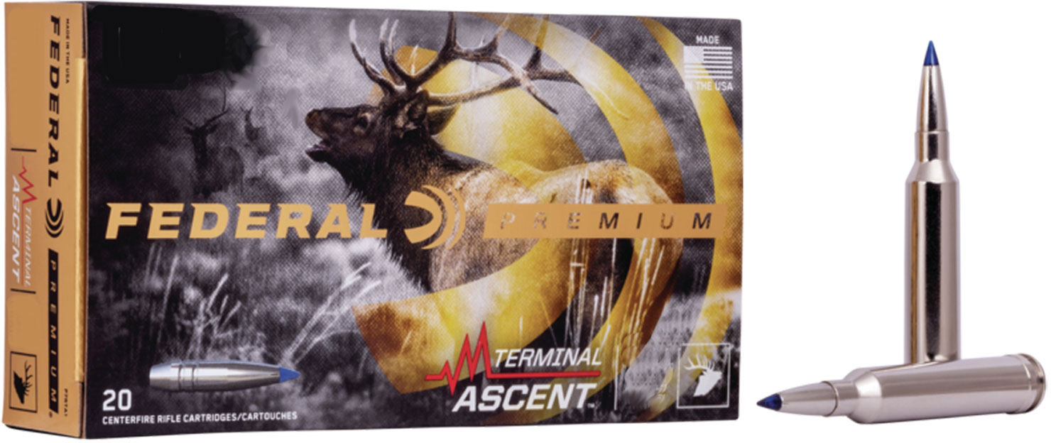 Federal Premium Terminal Ascent Rifle Ammunition P65CRDTA1, 6.5 Creedmoor, Terminal Ascent, 130 GR, 2800 fps, 20 Rds/Bx