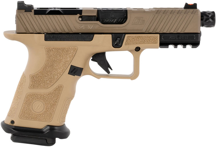 Zev Technologies OZ-9 Compact Pistol OZ9CCPTFDEBTH, 9mm, 4.48" Threaded, Polymer Grip, FDE Finish, 15 Rds