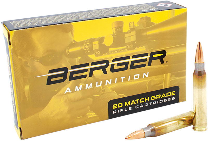 Berger Target Rifle Ammunition 23020, 223 Remington, Boat-Tail Hollow Point, 73 Gr, 2820 fps, 20 Rds/Box