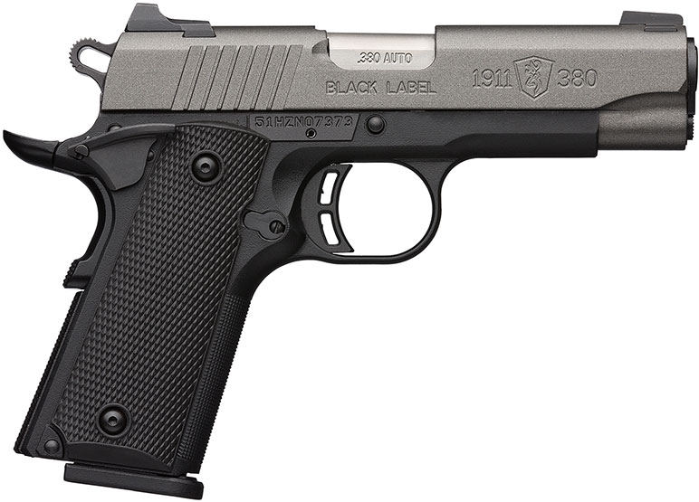 Browning 1911-380 Black Label Pro Pistol 051973492, 380 ACP, 4.25", Polymer Grips, Tungsten Cerakote Finish, 8 Rd
