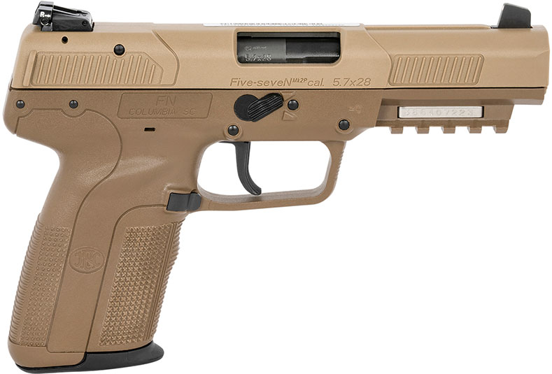 FN Herstal Five-seveN Pistol 3868900753, 5.7mmX28mm, 4.8 in, Polymer Grip, FDE Finish, 20 Rd