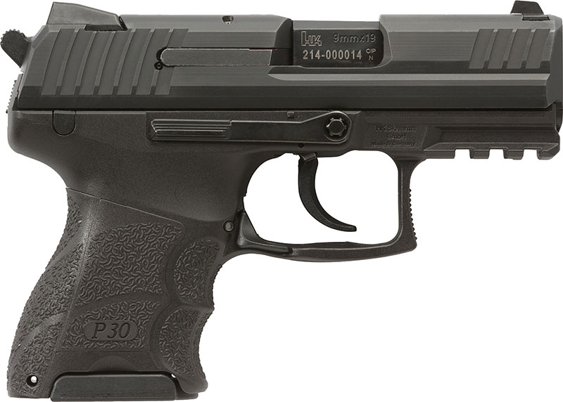 Heckler & Koch P30SK Subcompact V3 Pistol 81000544, 9mm, 3.27", Interchangeable Backstrap, Black Finish, 10/13 Rds