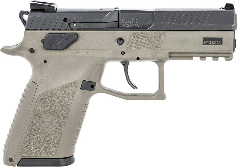 CZ-USA P-07 Semi-Auto Pistol 89077, 9mm, 3.75 in, Stippled OD Green Grips, Black Nitride Finish, 15 rd