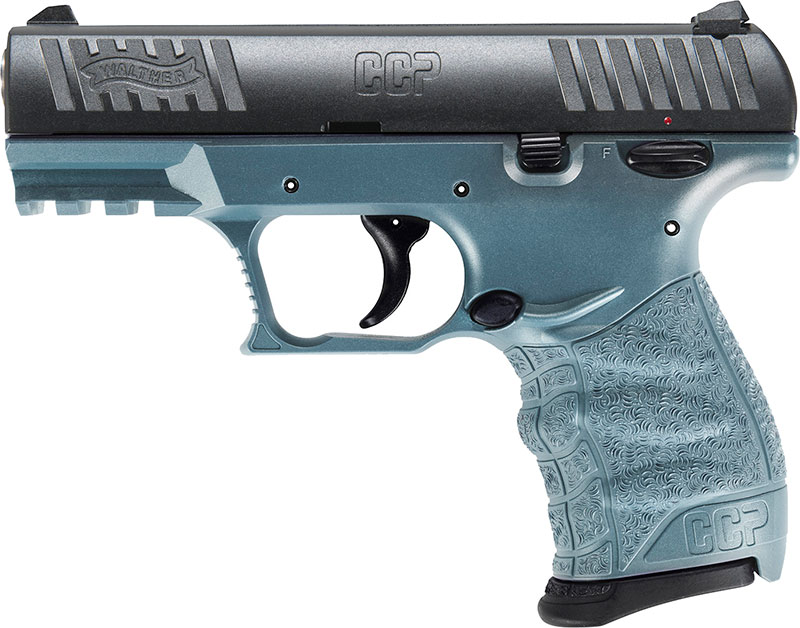 Walther CCP M2+ Pistol 5083514, 9MM, 3.54 inches, Blue Polymer Grip, Black Cerakote Finish, 3 Dot Sight, 8 Rds