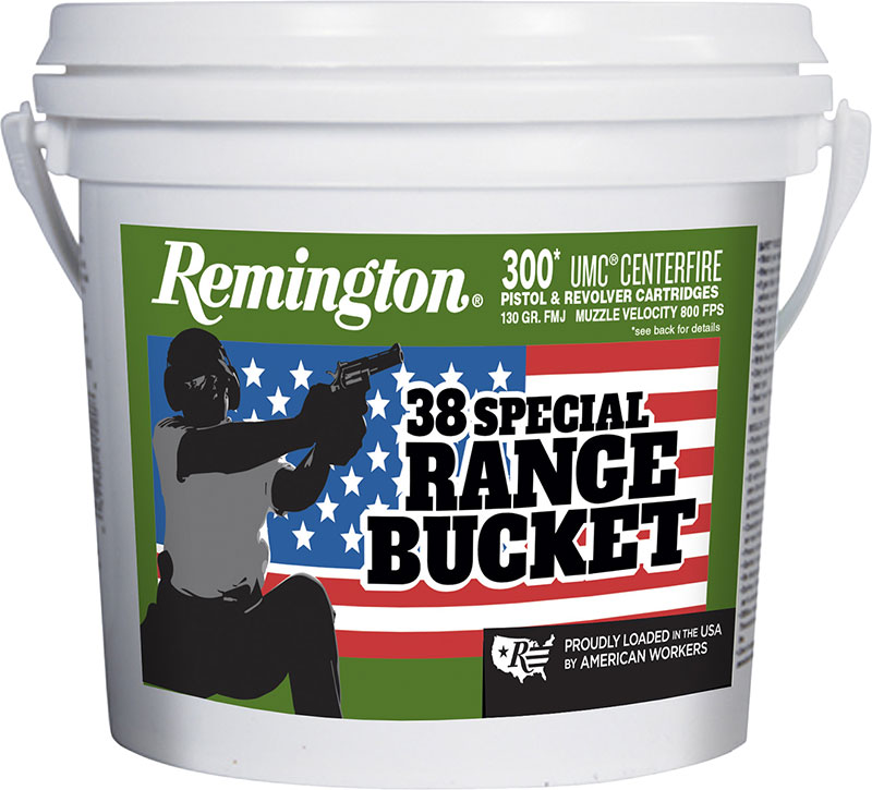 Remington UMC Range Bucket L38S11BC, 38 Special, Full Metal Jacket (FMJ), 130 GR, 800 fps, 300 Rd/bx