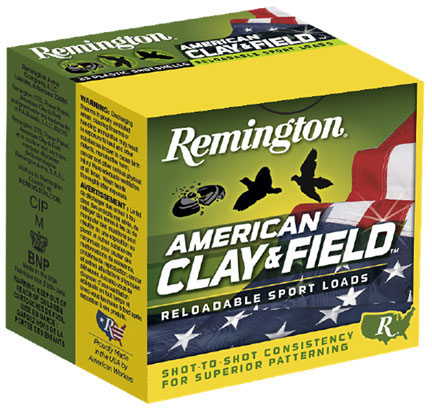 Remington American Clay and Field Shotshells HT129, 12 Gauge, 2-3/4", 1-1/8 oz, 1200 fps, #9 Lead Shot, 25 Rds/Bx