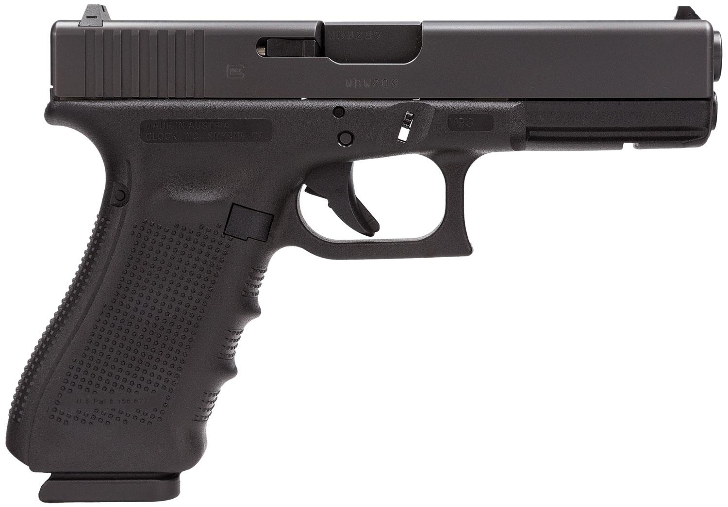 Glock 17C Gen4 Pistol PG1759203, 9mm, 4.48", Black Grips, Black Finish, 17 Rds