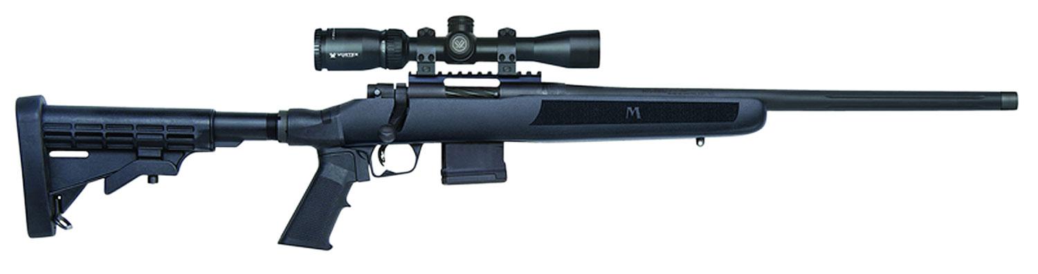 Mossberg MVP Flex Rifle Scope Package 27980, 223 Remington/5.56 NATO, 18.5", 6-Position Black Stock, Blued Finish, 10 Rds