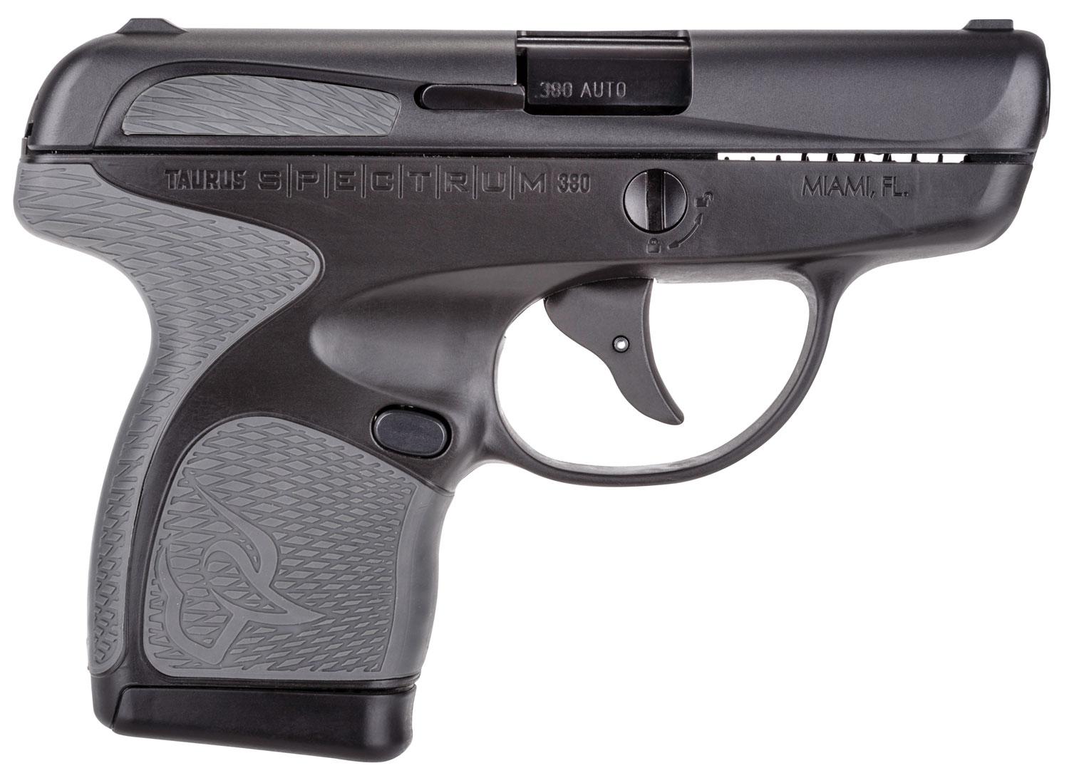 Taurus Spectrum Pistol 1007031102, 380 ACP, 2.8", Gray Polymer Grips, Black Finish, 6/7 Rds