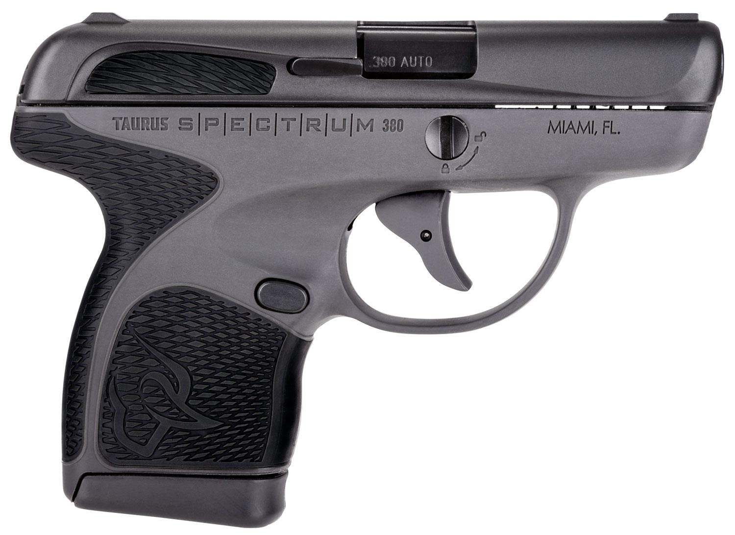 Taurus Spectrum Pistol 1007031201, 380 ACP, 2.8", Black Polymer Grips, Gray Finish, 6/7 Rds