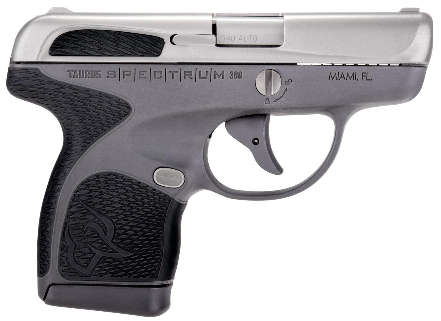 Taurus Spectrum Pistol 1007039201, 380 ACP, 2.8", Black Polymer Grips, Gray Finish, 6/7 Rds