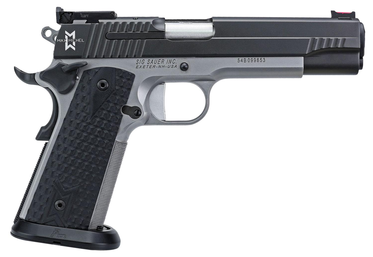 Sig 1911 Max Michel Pistol 19119MAXM, 9mm Luger, 5", Black G10 Grips, Stainless Steel Finish, 9 Rds