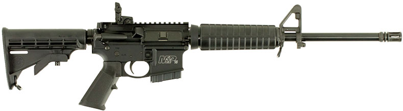 Smith & Wesson M&P-15 Sport II Semi-Auto Rifle 11616, 223 Remington/5.56 NATO, 16", 6-Position Black Stock, Black Finish, 10 Rds