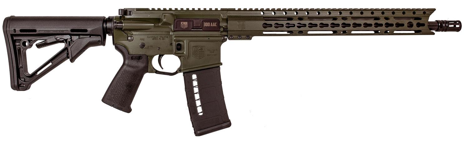 Diamondback DB15 300BO Semi-Auto Rifle DB15E300ODG, 300 AAC Blackout/Whisper (7.62x35mm), 16", Magpul CTR OD Green Stock, Black Finish, 30 Rd