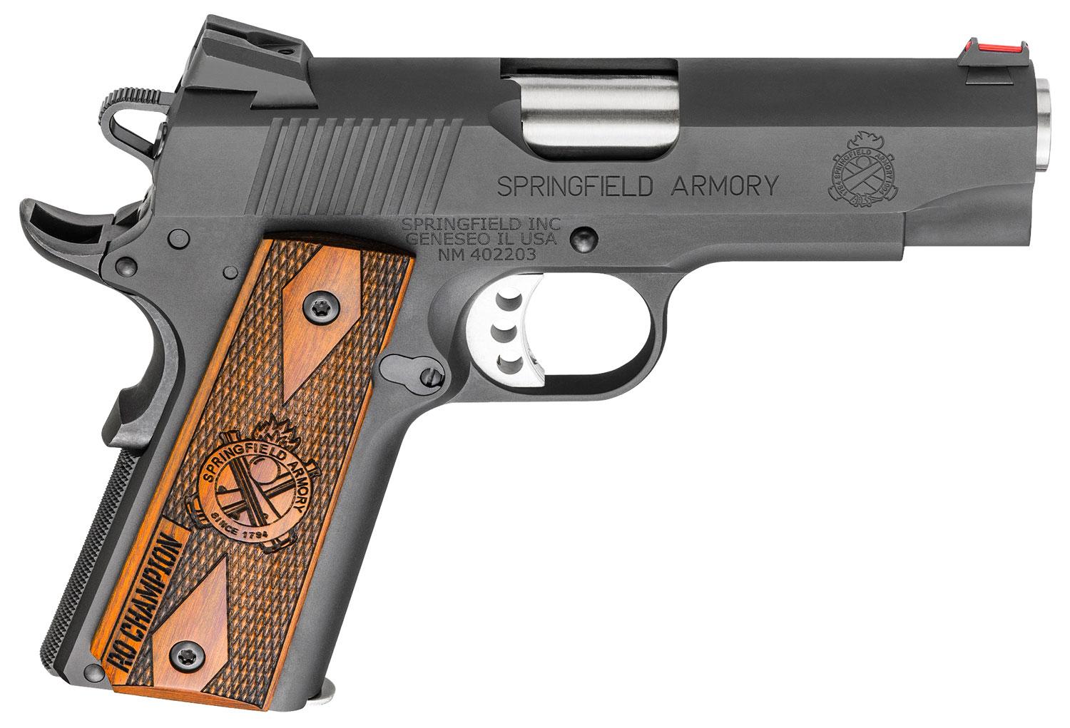 Springfield 1911 Range Officer Champion Pistol PI9136L, 45 ACP, 4", Cocobolo Grips, Black Parkerized Finish, 7 Rds
